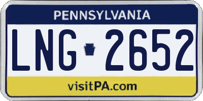 PA license plate LNG2652