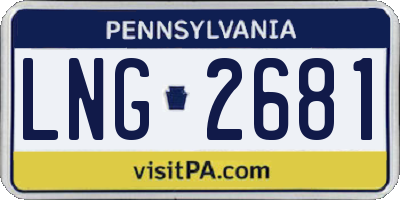 PA license plate LNG2681