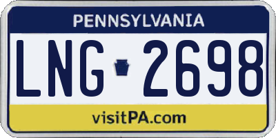 PA license plate LNG2698