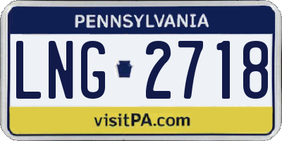 PA license plate LNG2718