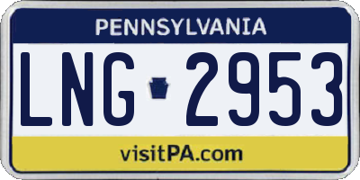 PA license plate LNG2953
