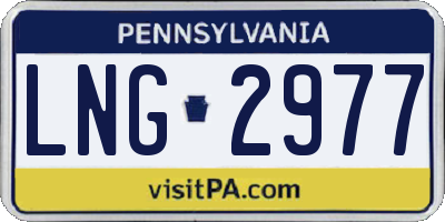 PA license plate LNG2977