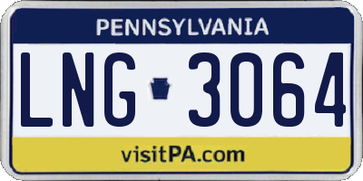 PA license plate LNG3064