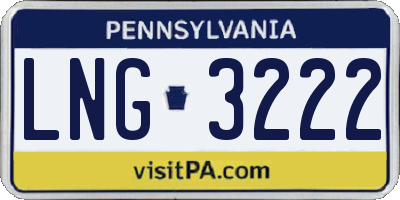 PA license plate LNG3222