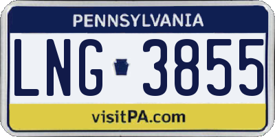 PA license plate LNG3855