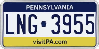 PA license plate LNG3955