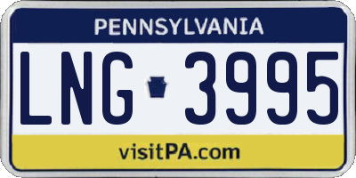 PA license plate LNG3995