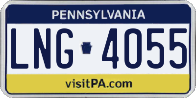 PA license plate LNG4055