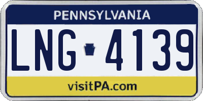 PA license plate LNG4139