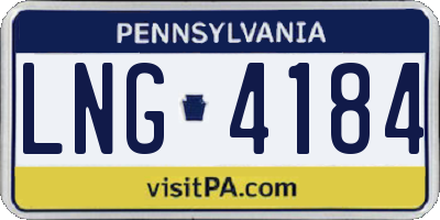 PA license plate LNG4184