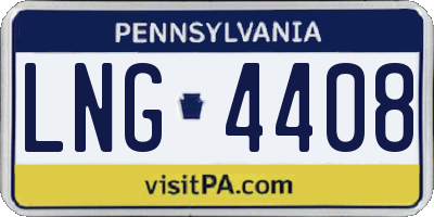 PA license plate LNG4408