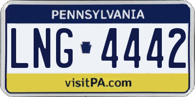 PA license plate LNG4442