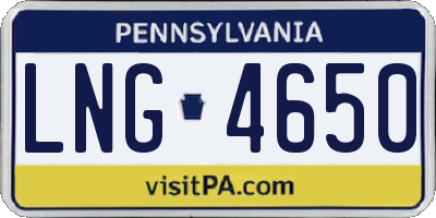 PA license plate LNG4650