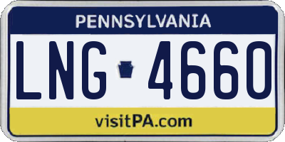 PA license plate LNG4660