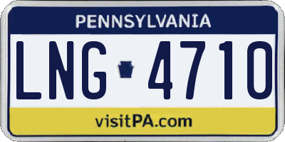 PA license plate LNG4710