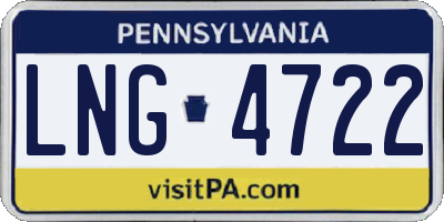 PA license plate LNG4722