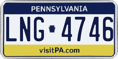 PA license plate LNG4746