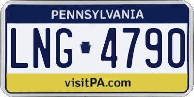 PA license plate LNG4790