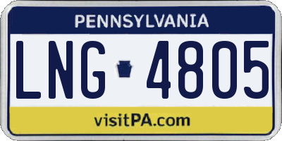 PA license plate LNG4805