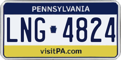 PA license plate LNG4824