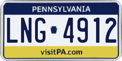 PA license plate LNG4912