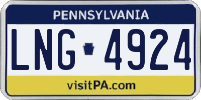 PA license plate LNG4924