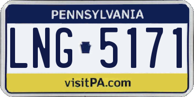 PA license plate LNG5171