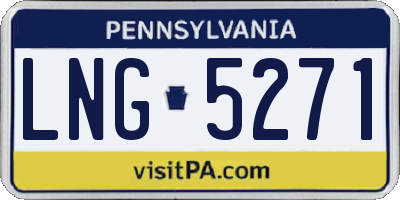 PA license plate LNG5271