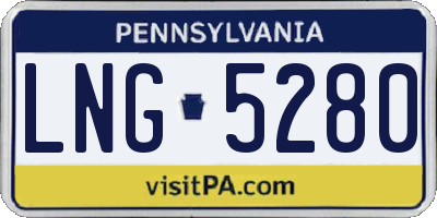 PA license plate LNG5280