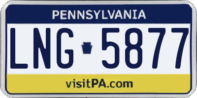 PA license plate LNG5877