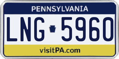 PA license plate LNG5960