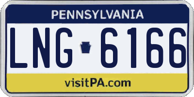 PA license plate LNG6166