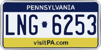 PA license plate LNG6253