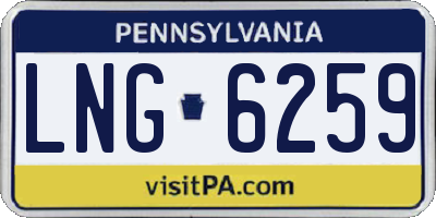 PA license plate LNG6259