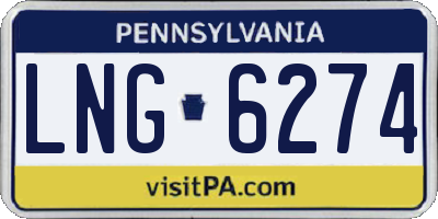 PA license plate LNG6274