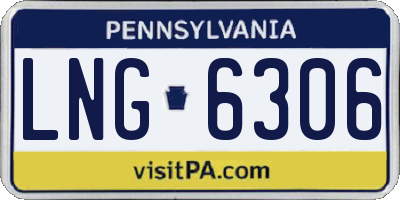 PA license plate LNG6306