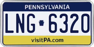 PA license plate LNG6320
