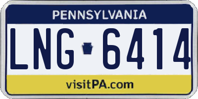 PA license plate LNG6414
