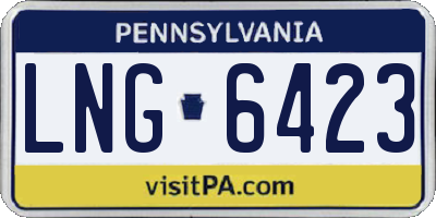 PA license plate LNG6423