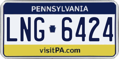 PA license plate LNG6424