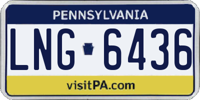 PA license plate LNG6436