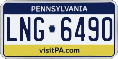 PA license plate LNG6490