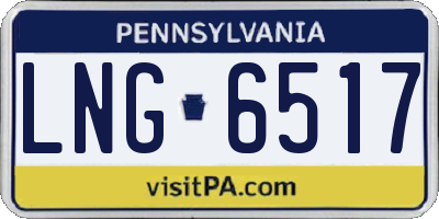 PA license plate LNG6517