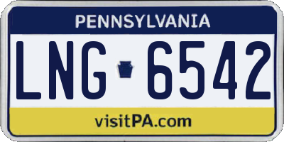 PA license plate LNG6542