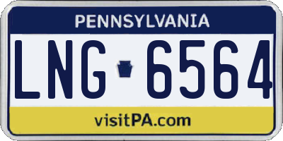 PA license plate LNG6564