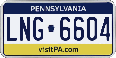 PA license plate LNG6604