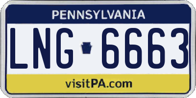 PA license plate LNG6663