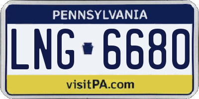 PA license plate LNG6680