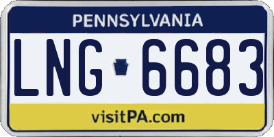 PA license plate LNG6683