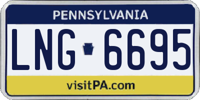 PA license plate LNG6695
